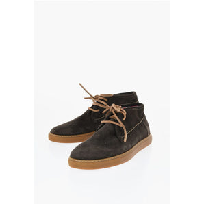 Corneliani ID Suede Desert Boots with Checked Inner