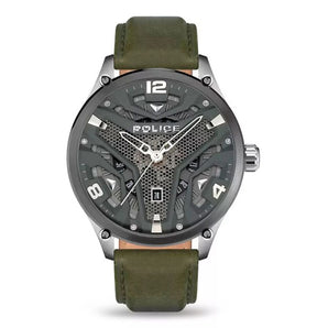 Police Green Leather Watch
