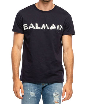 Balmain Blue Cotton T-Shirt