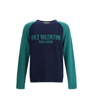 Valentino Blue Fleece Wool Sweatshirt