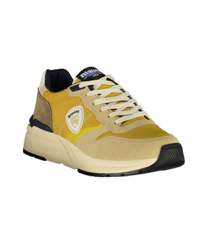 Blauer Beige Polyester Men Sneaker