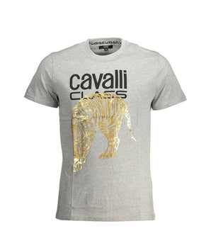 Cavalli Class Brown Cotton Men T-Shirt