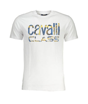 Cavalli Class White Cotton T-Shirt