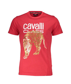 Cavalli Class Red Cotton Men T-Shirt
