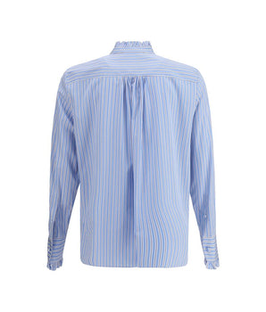 Valentino Striped plastron and ruffle shirt