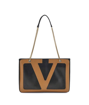 Valentino Garavani Black Calf Leather Bos Taurus Shoulder Bag