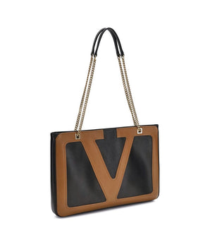 Valentino Garavani Black Calf Leather Bos Taurus Shoulder Bag