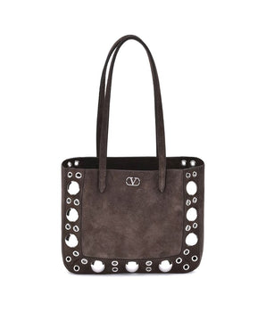 Valentino Garavani Brown Calf Leather Bos Taurus Shoulder Bag