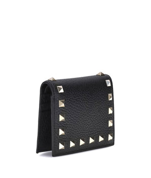 Valentino Garavani Black Calf Leather Bos Taurus Wallet