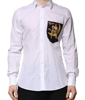 Camisa formal de manga larga MARTINI de algodón blanco de Dolce &amp; Gabbana