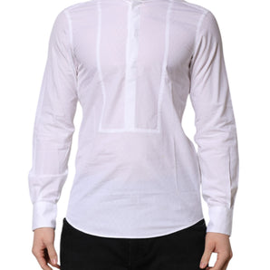 Dolce &amp; Gabbana White Cotton Slim Long Sleeves Formal Shirt