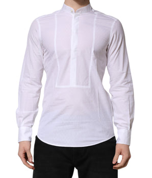 Dolce &amp; Gabbana White Cotton Slim Long Sleeves Formal Shirt