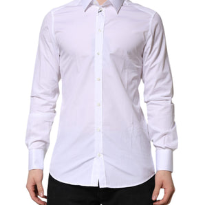 Dolce &amp; Gabbana White GOLD Long Sleeves Dress Formal Shirt