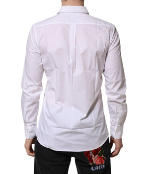 Vestido formal de manga larga con cuello blanco de Dolce &amp; Gabbana