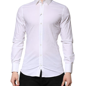 Dolce &amp; Gabbana White GOLD Long Sleeves Dress Formal Shirt