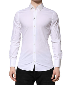 Dolce &amp; Gabbana White GOLD Long Sleeves Dress Formal Shirt