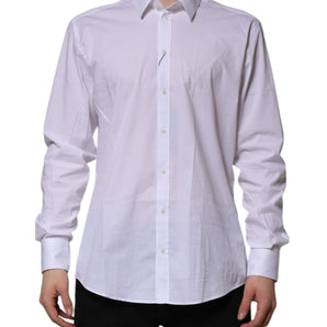 Dolce &amp; Gabbana White MARTINI Long Sleeve Dress Formal Shirt