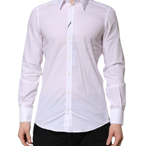 Dolce &amp; Gabbana White MARTINI Long Sleeves Dress Formal Shirt