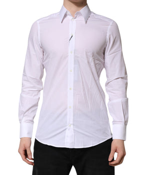 Dolce &amp; Gabbana White MARTINI Long Sleeves Dress Formal Shirt