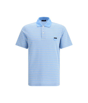 Prada Light Blue Cotton Polo Shirt