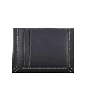 Tommy Hilfiger Sleek Blue Leather Card Holder with Contrast Detail