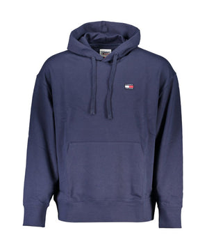 Tommy Hilfiger Men's Blue Cotton Hooded Sweater