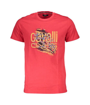 Cavalli Class Red Cotton Men T-Shirt