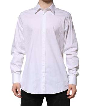Dolce &amp; Gabbana White MARTINI Long Sleeve Dress Formal Shirt