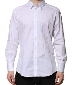 Dolce &amp; Gabbana White GOLD Long Sleeves Dress Formal Shirt