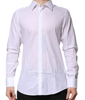 Dolce &amp; Gabbana White MARTINI Long Sleeve Dress Formal Shirt