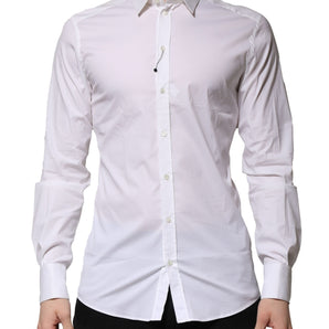 Dolce & Gabbana White GOLD Long Sleeve Dress Formal Shirt