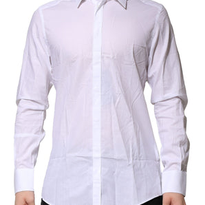 Dolce & Gabbana White MARTINI Cotton Men Dress Formal Shirt