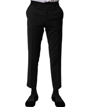Dolce &amp; Gabbana Black Wool Formal Men Cropped Pants