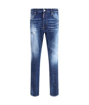 Dsquared² Blue Cotton Slim Fit Jeans