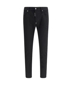 Dsquared² Black Cotton Straight-Leg Jeans