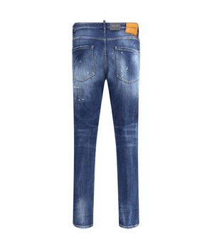 Dsquared² Blue Cotton Slim Fit Jeans
