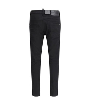 Dsquared² Black Cotton Straight-Leg Jeans