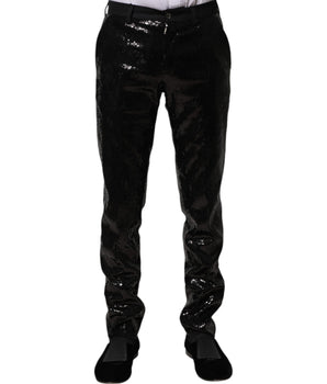 Dolce &amp; Gabbana Black Sequined Embellishment Pants