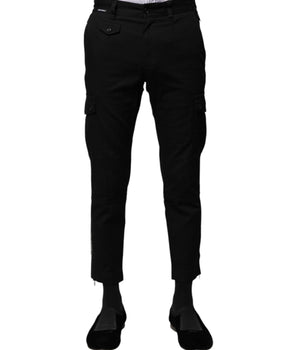 Dolce &amp; Gabbana Black Cotton Formal Men Cropped Pants