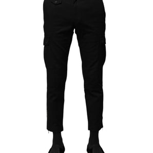 Dolce & Gabbana Black Cotton Formal Men Cropped Pants