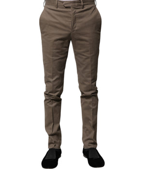 Pantalones de vestir formales cónicos de algodón marrón BENCIVENGA