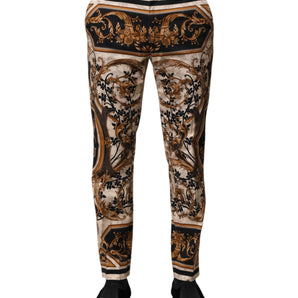 Dolce & Gabbana Multicolor Floral Print Dress Pants