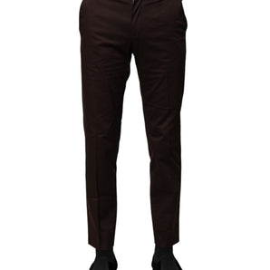 Dolce & Gabbana Brown Cotton Formal Dress Pants