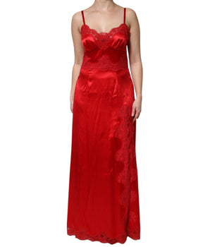 Vestido largo sin mangas de seda roja de Dolce &amp; Gabbana