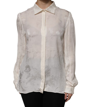 Blusa blanca de manga larga con botones de Dolce &amp; Gabbana