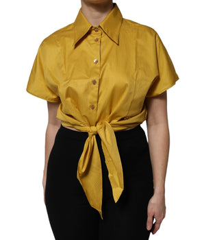 Blusa de manga corta con cuello mostaza de Dolce &amp; Gabbana