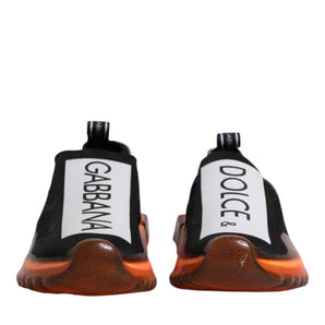 Dolce &amp; Gabbana Black White Slip On Sorrento Sneakers Shoes