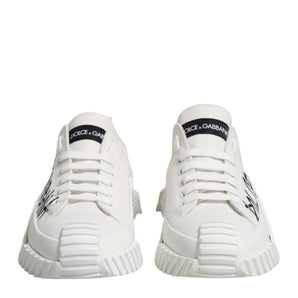 Dolce &amp; Gabbana White Cotton NS1 Low Top Sneakers Shoes