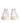 HIDE &amp; JACK White Beige Lace Up Mid Top Casual Sneakers Shoes