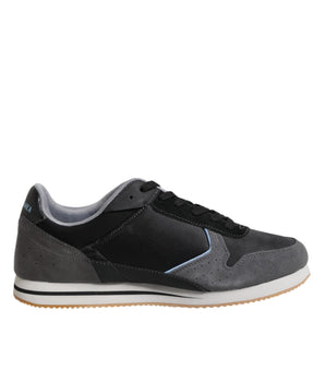 Trussardi Black Gray Lace Up Low Top Casual Sneakers Shoes